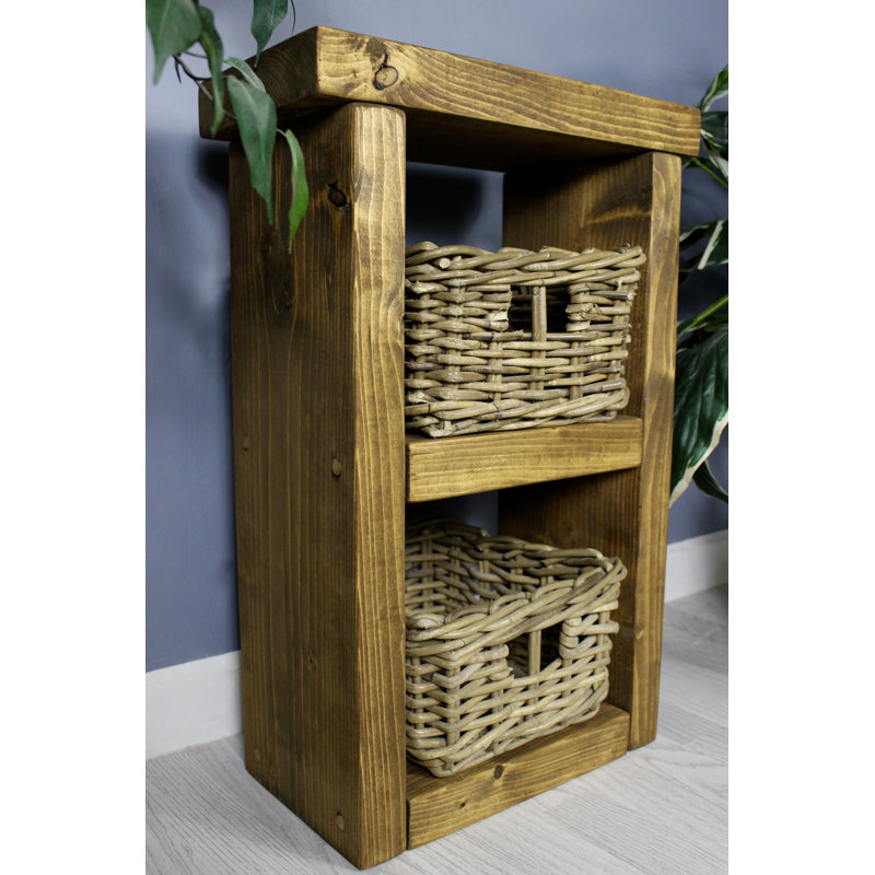 Iseson 61cm H x 40cm W Solid Wood Standard Bookcase