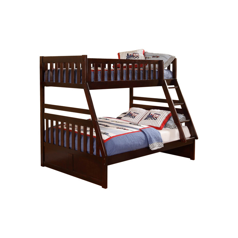 Lit superposé standard en bois massif 2 tiroirs Briyanna, Simple / Double