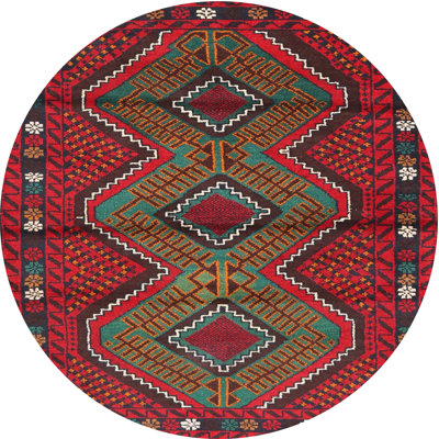 Tapis rouge/gris/bleu zone contemporaine