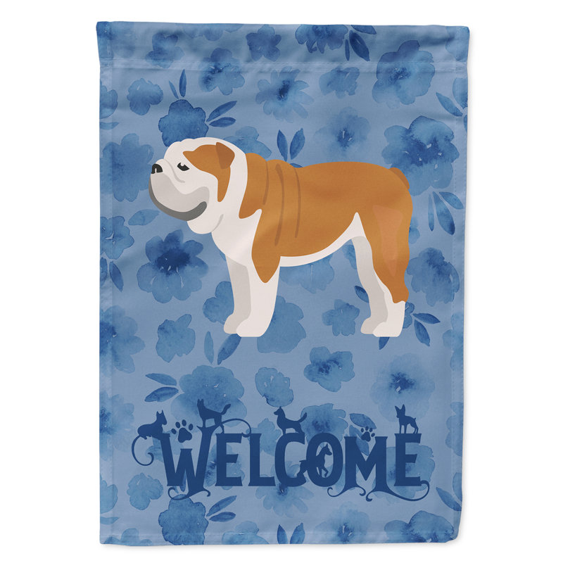 Caniche en polyester à 2 côtés 40 x 28 po standard welcome drapeau maison, Bull terrier 2