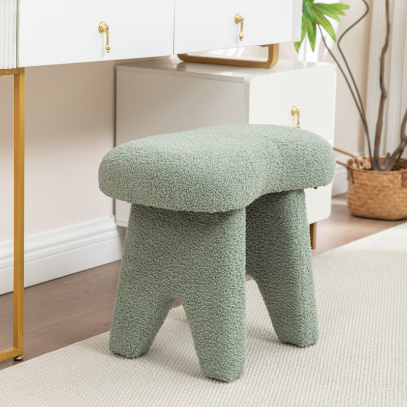 Fauteuil de maquillage en fausse fourrure, Vert