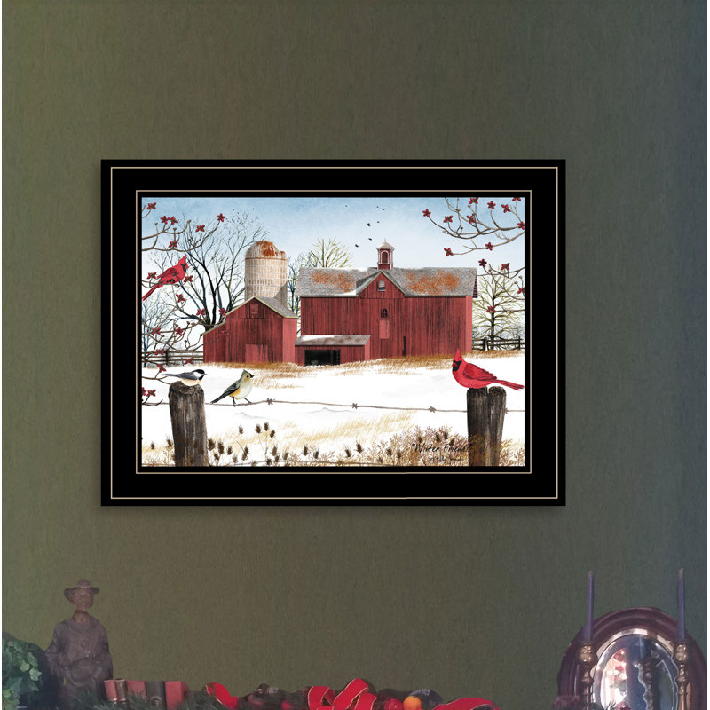 «Winter Friends», art mural encadré pour le salon et la maison par Billy Jacobs, Encadré noir / blanc