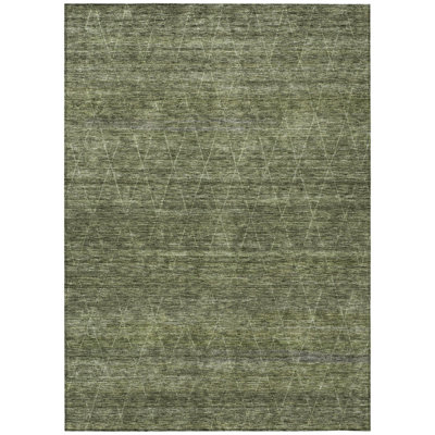 Elaria Green Washable Indoor-Outdoor Rug - 
