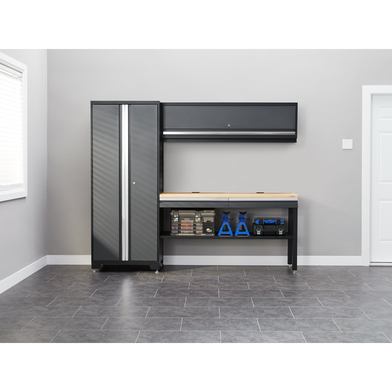 Bold Series 4 Piece Complete Storage System Set, Gray/Bamboo