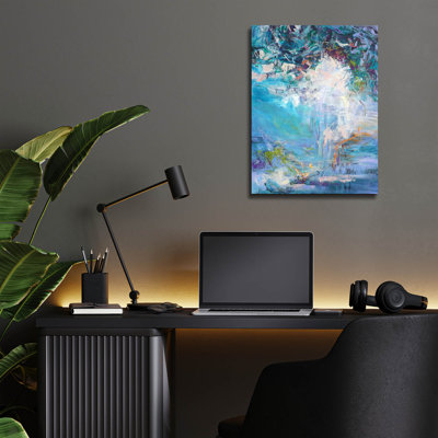 «Immersion», art mural en verre 12 po x 16 po par Dorothy Fagan