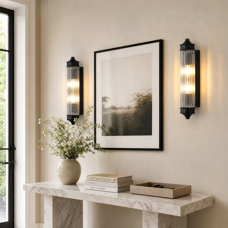 Acton 16.9In Cylinder Wallchiere Wall Sconce Lamp, 16.9''(H) x 3.3''(W) x 4.1''(D), Matte Black