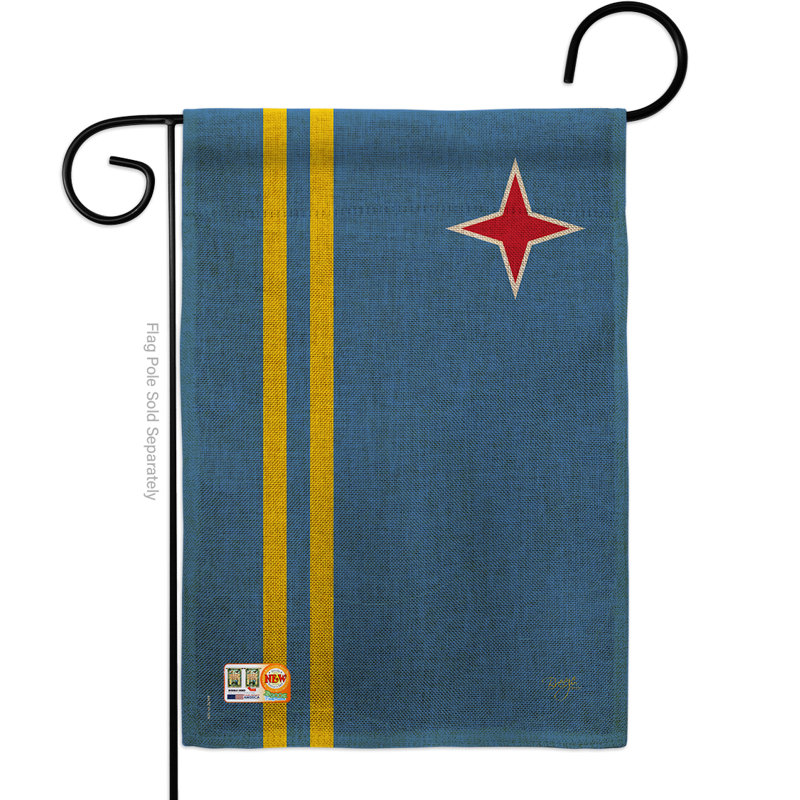 Polyester 2 côtés 18,5 x 13 po aruba drapeau de jardin