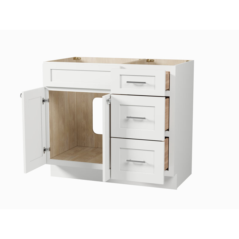 Meuble-lavabo simple 39 po avec tiroir Disar, Blanc
