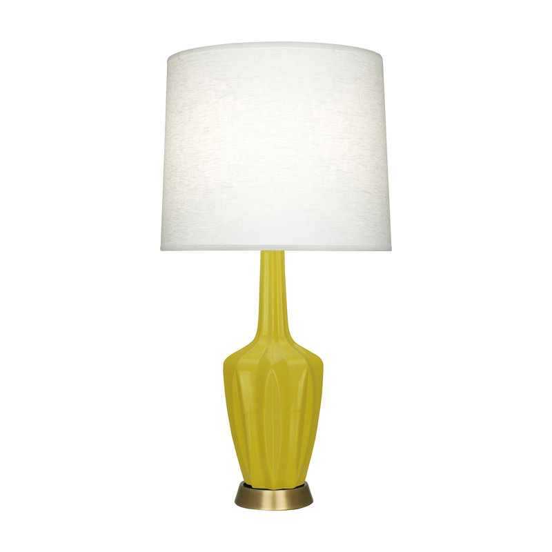 Petite lampe d'appoint Emma, Citron glacé, H 30 po x l 6,25 po x P 15 po, Céramique / métal