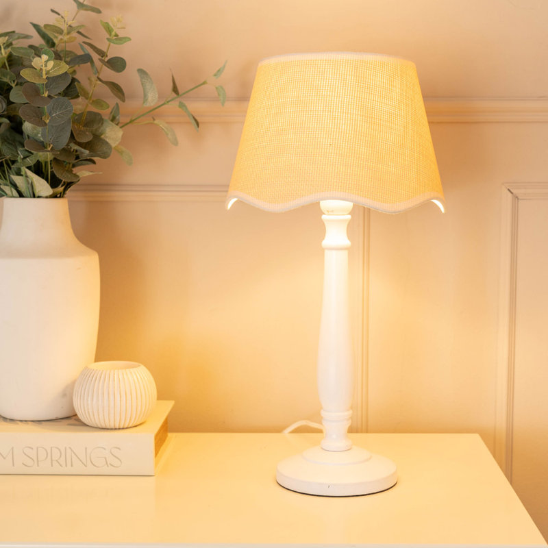 Arite Wood Table Lamp, No, White, White