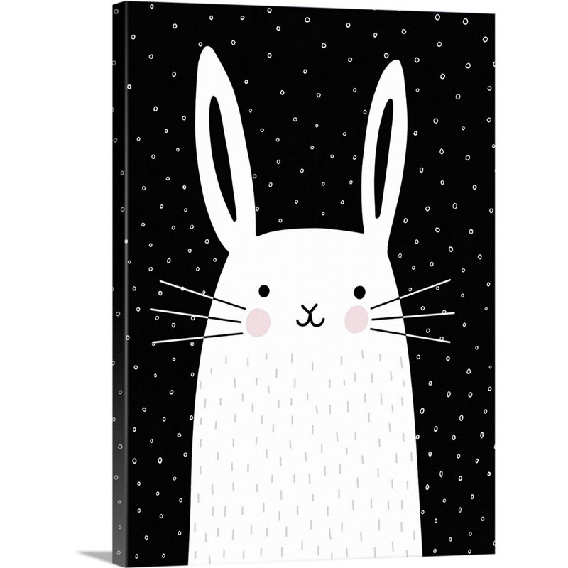Art de lapin à motifs mixtes Shaugnessy, Toile tendue, H 16 po x l 12 po x P 1,25 po