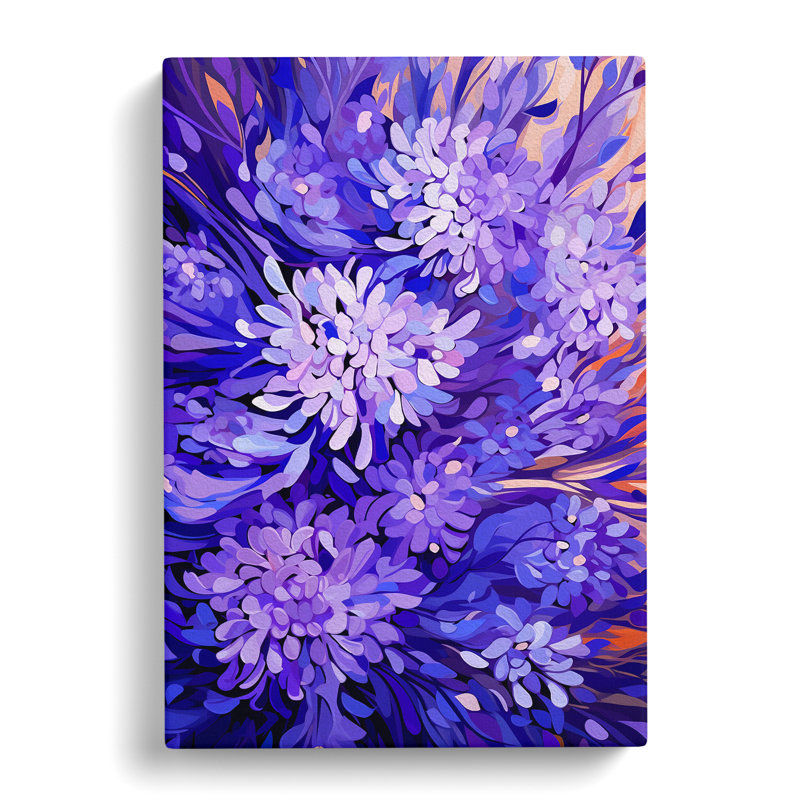 Lavender Flower Orphism - Wrapped Canvas, 50cm H x 35cm W x 3cm D