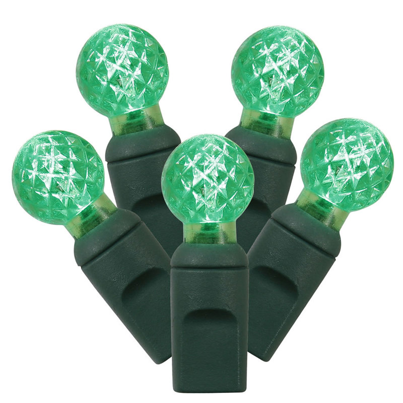 100 LED G12 Berry Christmas Lights - 33 ft Green Wire, Green