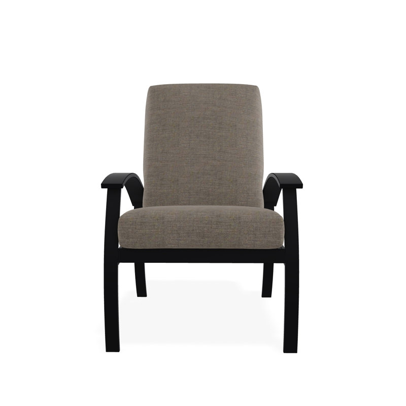 Belle Isle Cushion Deep Seating Arm Chair, Black, Sensory Granite