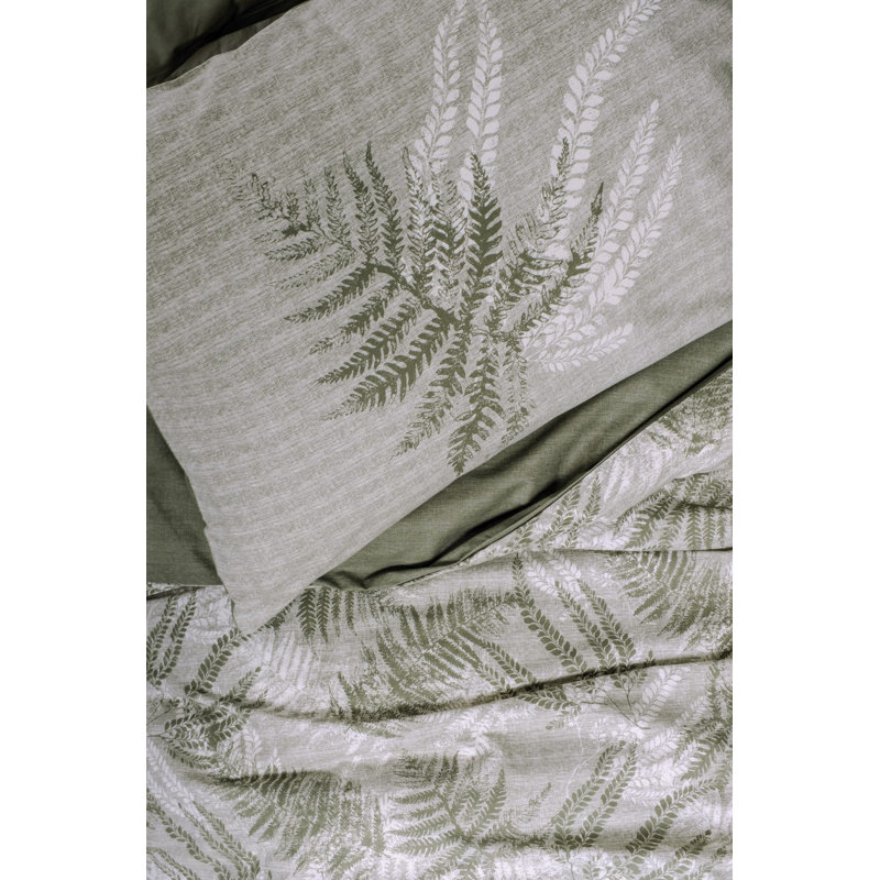 100% Cotton Ranforce Quilt Cover Set, Khaki | Includes 63 x 87 Duvet Cover, 71 x 95 Flat Sheet, 20 x 28 Pillowcase (1 Piece) | Pigment Printing, Machine Washable, Button Closure, Soft & Durable Design