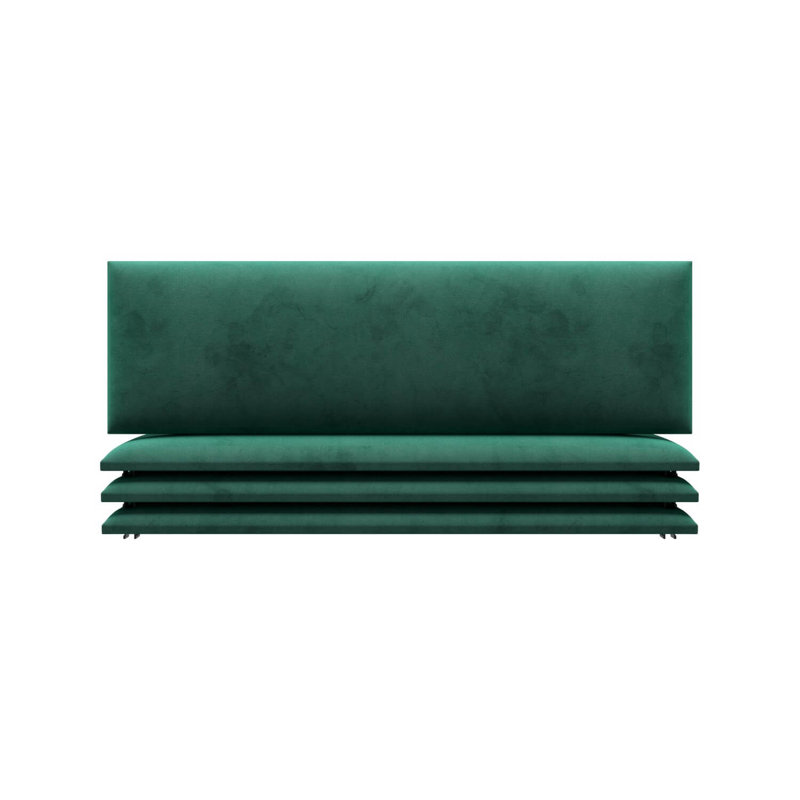 Mailyn Upholstered Headboard, 23 H cm x 76 W cm x 23 D cm, Velvet Emerald Green