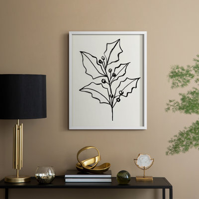 «Evergreen Ink I», reproduction encadrée - bois massif