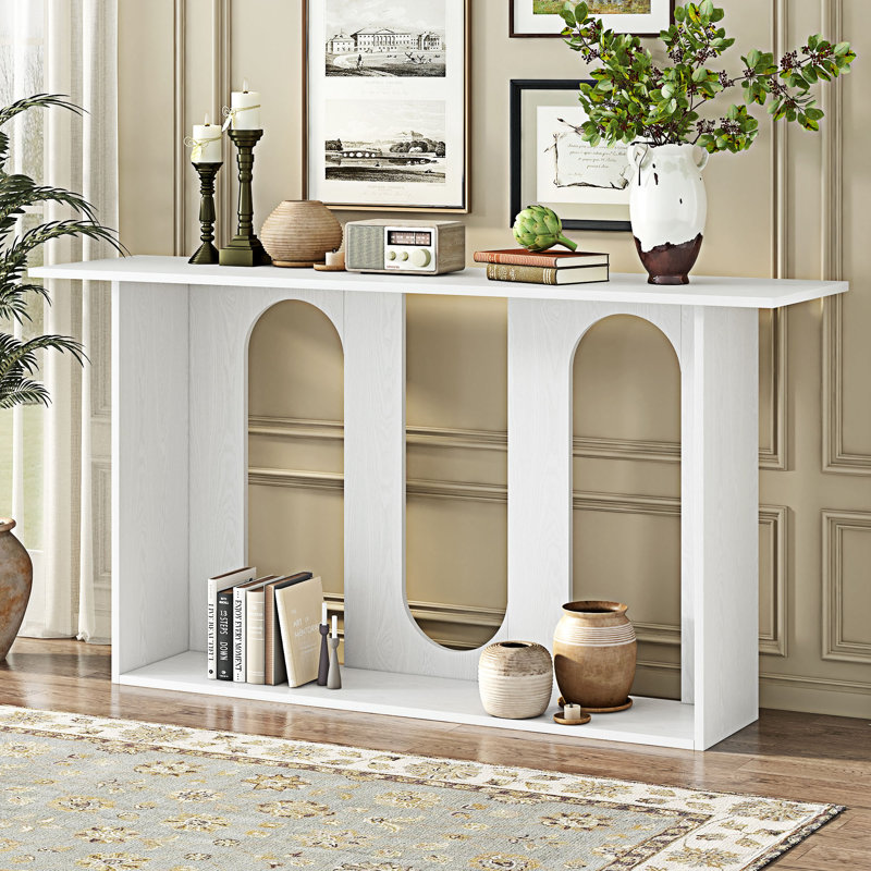 Console avec tablette, convient au vestibule, au couloir du salon, Blanc