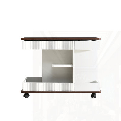 Adjustable End Table With Wheels