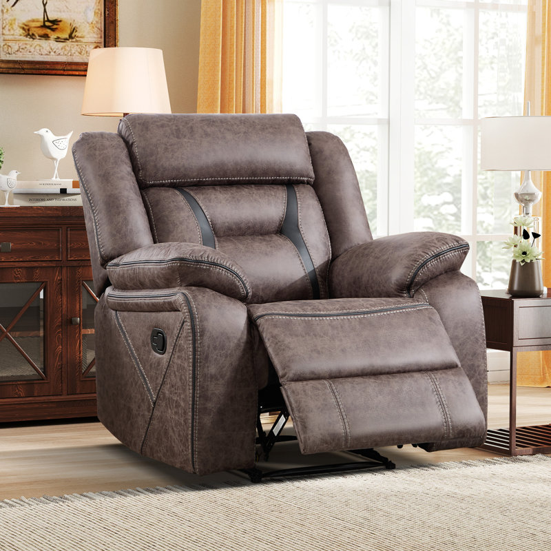 Etherine 39.4" Wide Modern And Overstuffed Faux Leather Manual Wall Standard Recliner  (Set of 5)