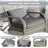 Outsunny Outdoor Wicker Adirondack Rocking Chair-2015741379