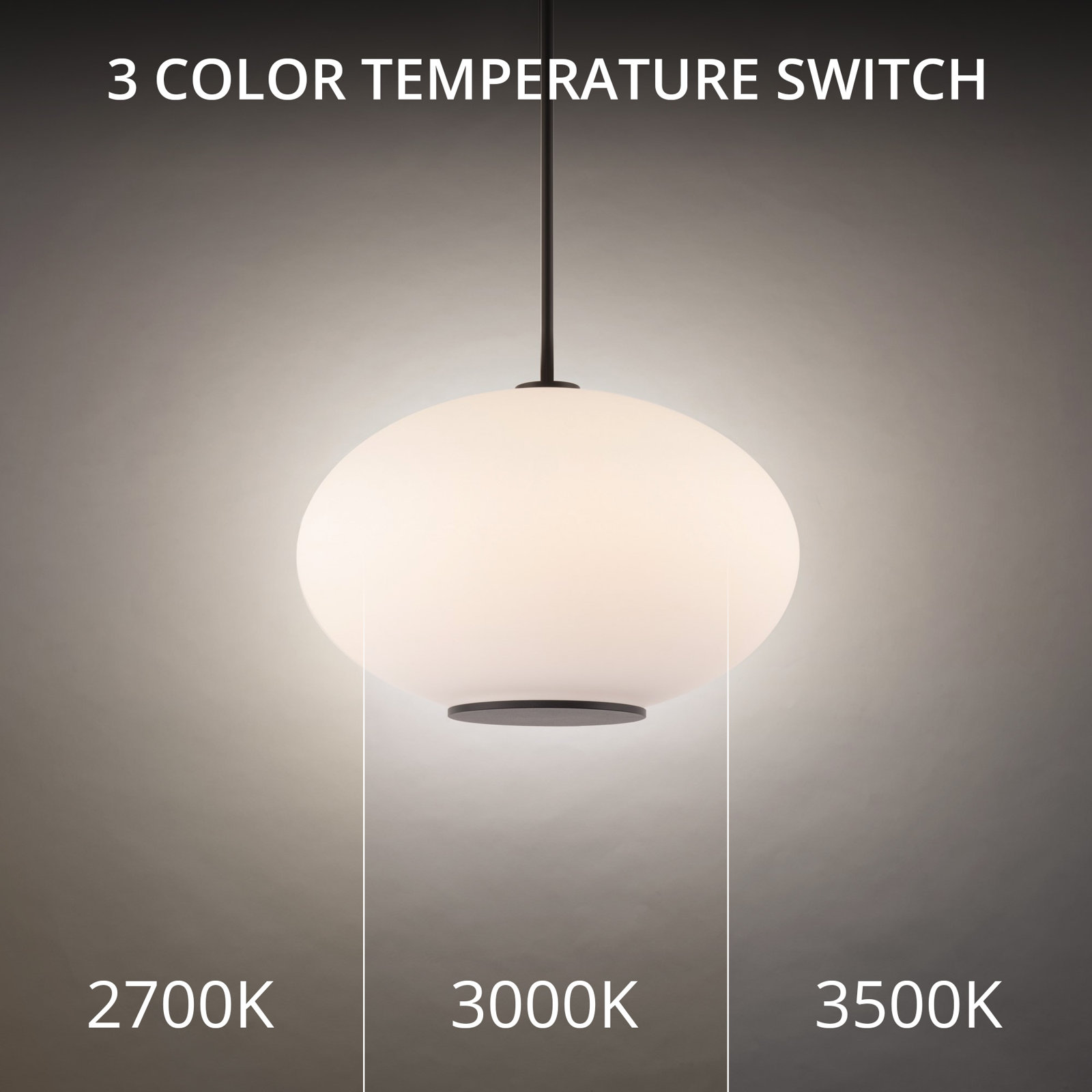 Illusion Single Light Glass Dimmable LED Pendant, 2700, Black