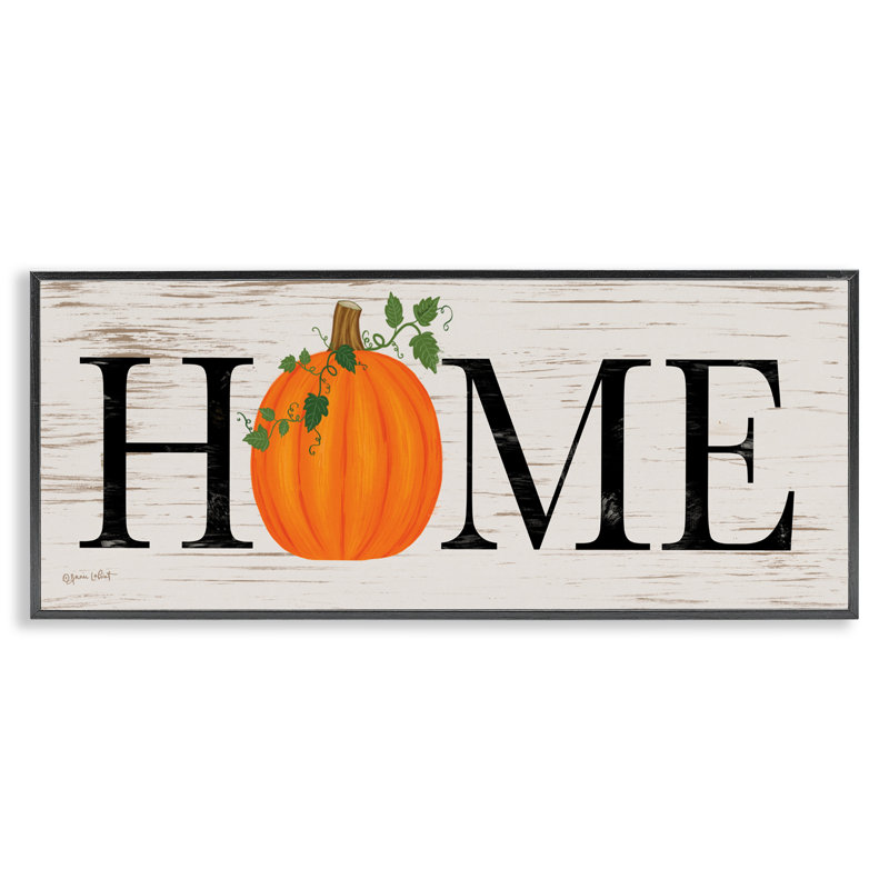 «Rustic Pumpkin Home», giclée encadrée par Annie Lapoint, H 10 po x l 24 po, Giclée encadrée noir minuit
