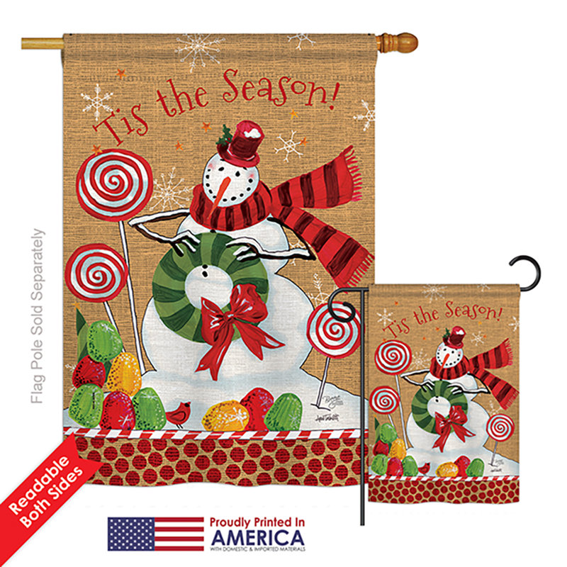 40 x 28 po. noël, "noël" , impression de noël en polyester à 2 côtés. ensemble de drapeau