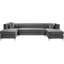 Canapé et méridienne modulaire en velours large de 132 po Graham-797775311