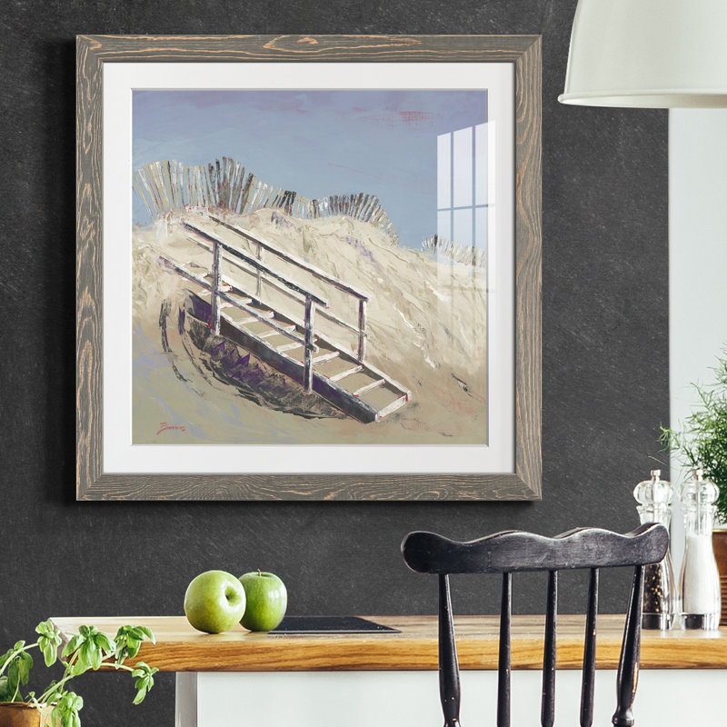Beach Access - Cadre photo, reproduction d'art sur papier, Encadré gris, H 31,5 po x l 31,5 po x P 1,5 po
