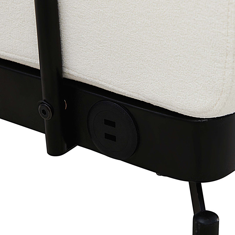 59" Modern Loveseat 2-Seater Sofa with Flexible USB Ports , Unique Cylindrical Armrests, Beige