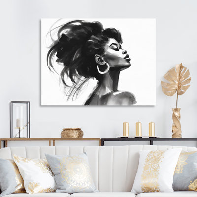 Black and White African American Woman IV - Woman Wall Art For Living Room