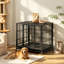 Cage pour chien avec roues verrouillables et loquet rotatif-948422077