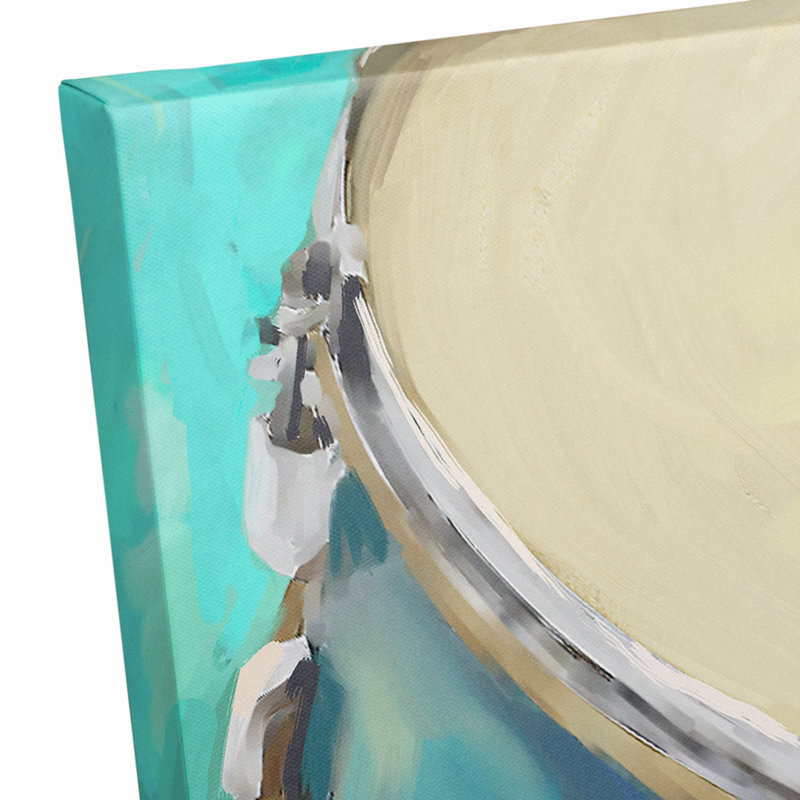 Art sur toile tendue, bleu sarcelle, H 16 po x l 24 po x P 1,25 po