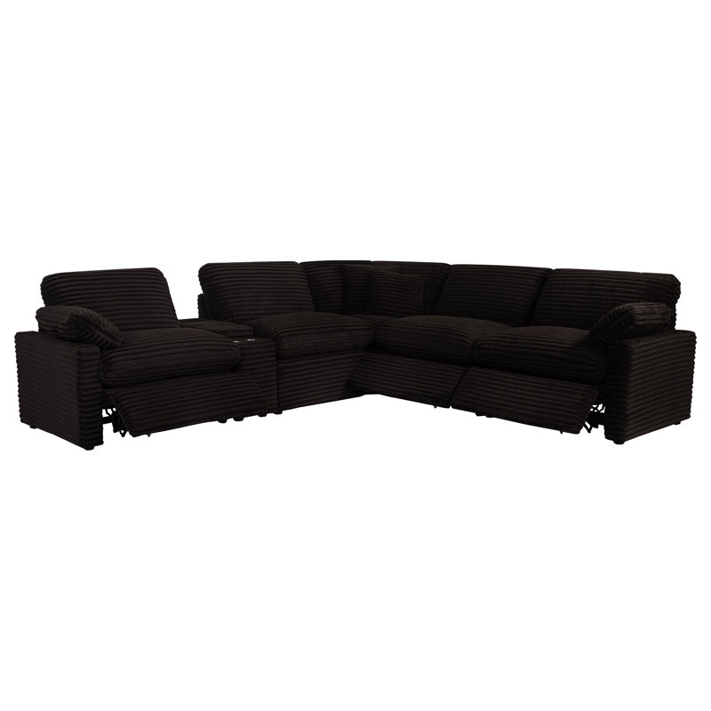 Canapé modulaire inclinable électrique 6 pièces Collins, Brown