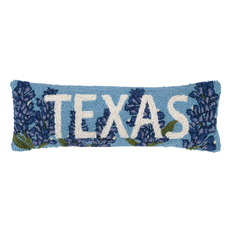 Texas Bonnet Hook Wool Lumbar Pillow