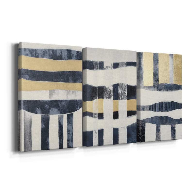 Série ABSTRACT DCCDXCII - Toile tendue sur mesure - 3 pièces, H 27 po x l 54 po