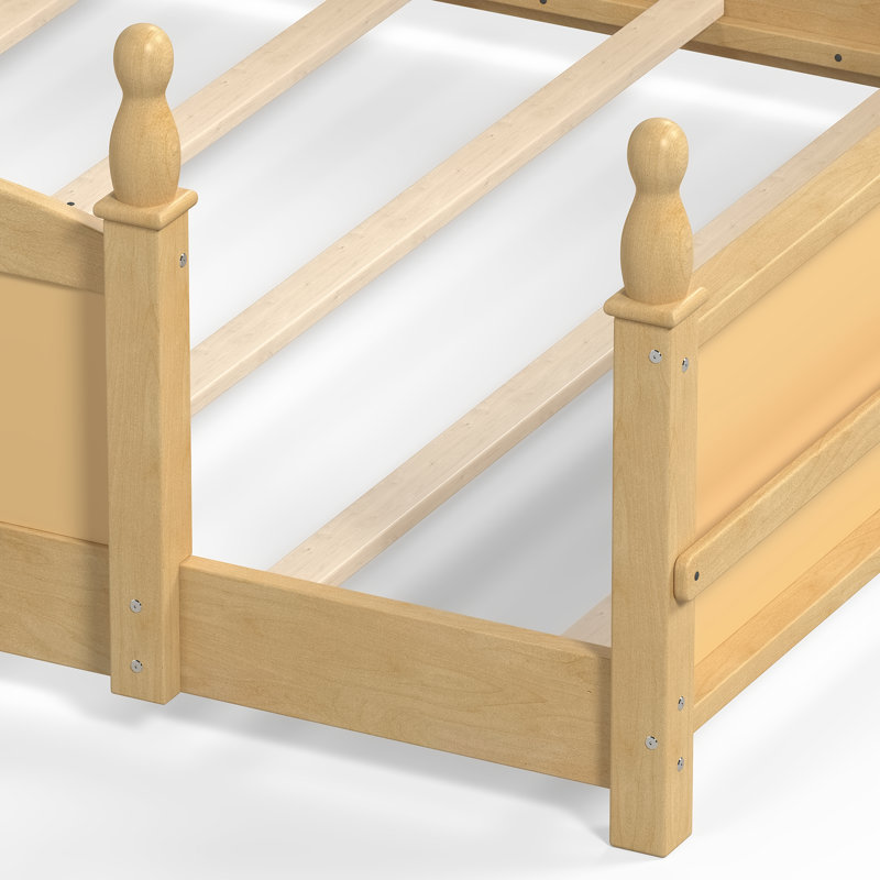 Grand lit sécuritaire, rangement en bois aggloméré, chambre d'enfant moderne Montessori