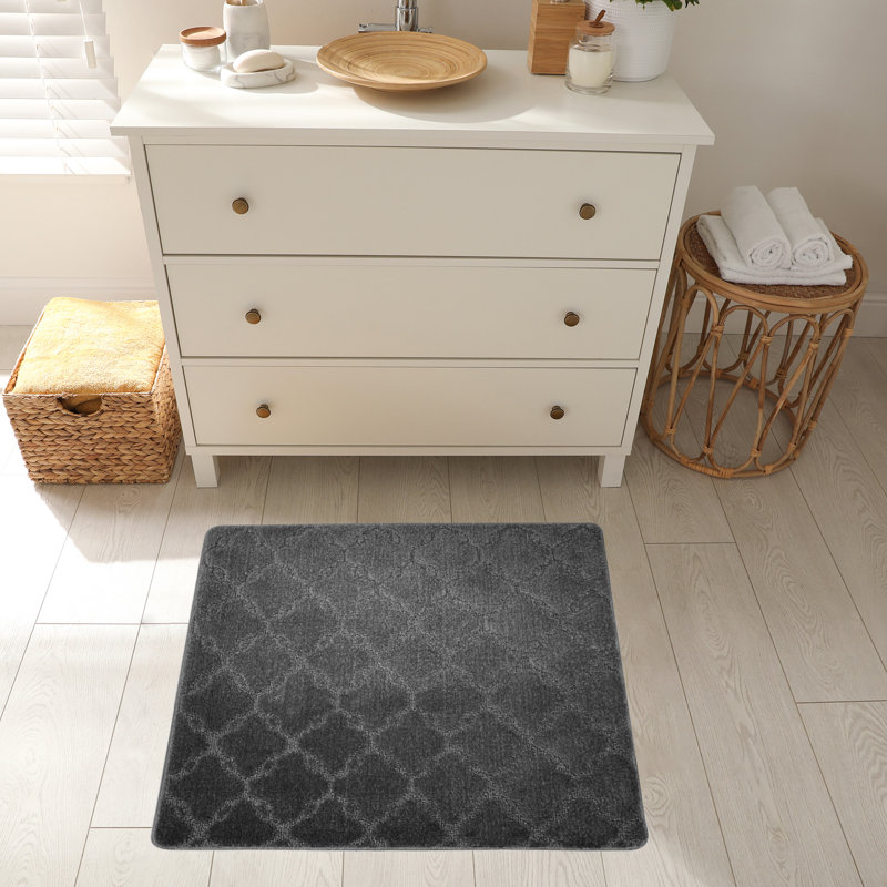 Tapis de cuisine, Gris foncé, Carré 2 pi 8 po