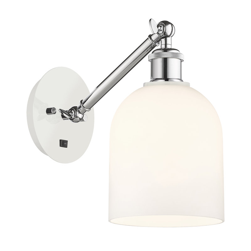 Odaniel Steel Armed Sconce, Gloss White, Matte Black