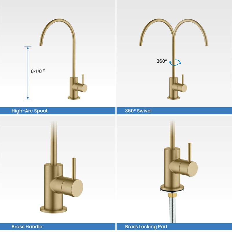 Circular Cold Water Dispensers, Brushed Brass