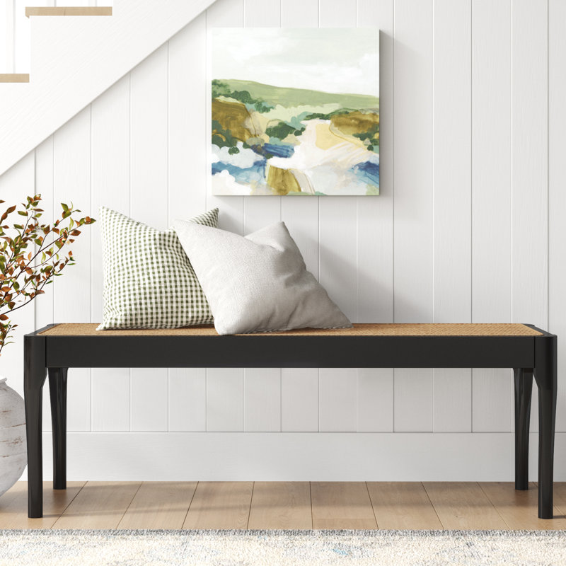 Banc en bois massif Tristen, Boucle gris anthracite