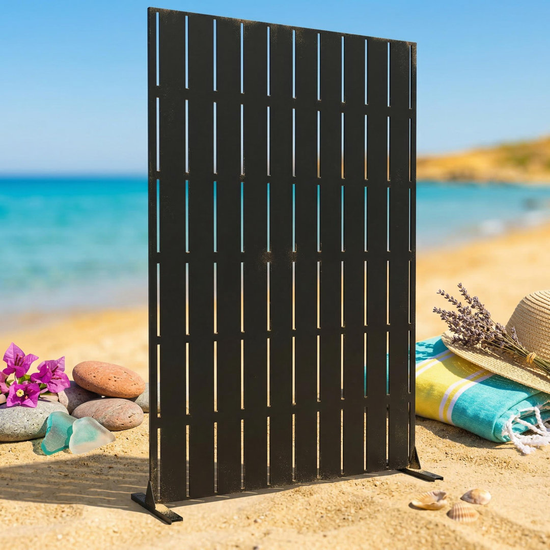 Decorative Garden Privacy Screen with Stand, 183x120cm Large Freestanding Outdoor Divider with Installation Accessories, Trash Can Privacy Fence Scree
