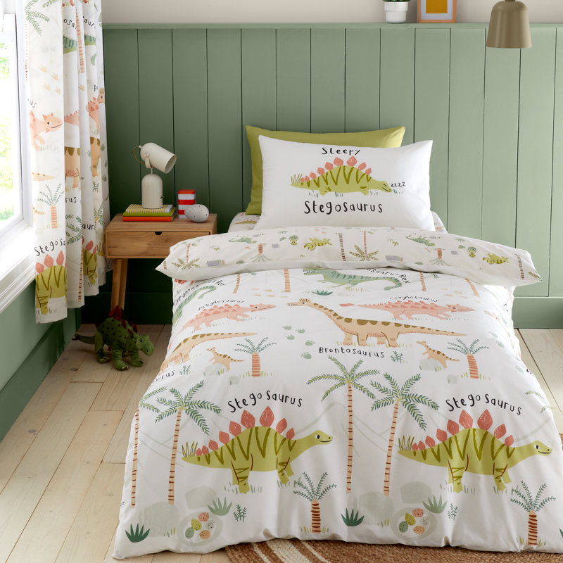 Sleepy Dino Fully Reversible Eyelet Curtains