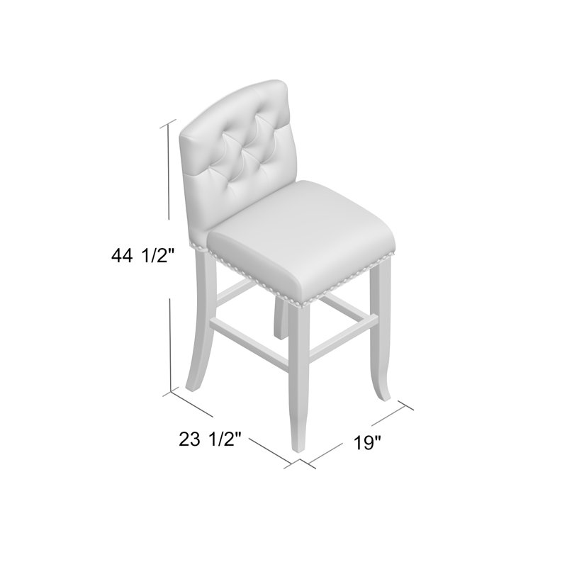 Wilfred 31" Stool, Ivory, Bar Stool (30.75" Seat Height)