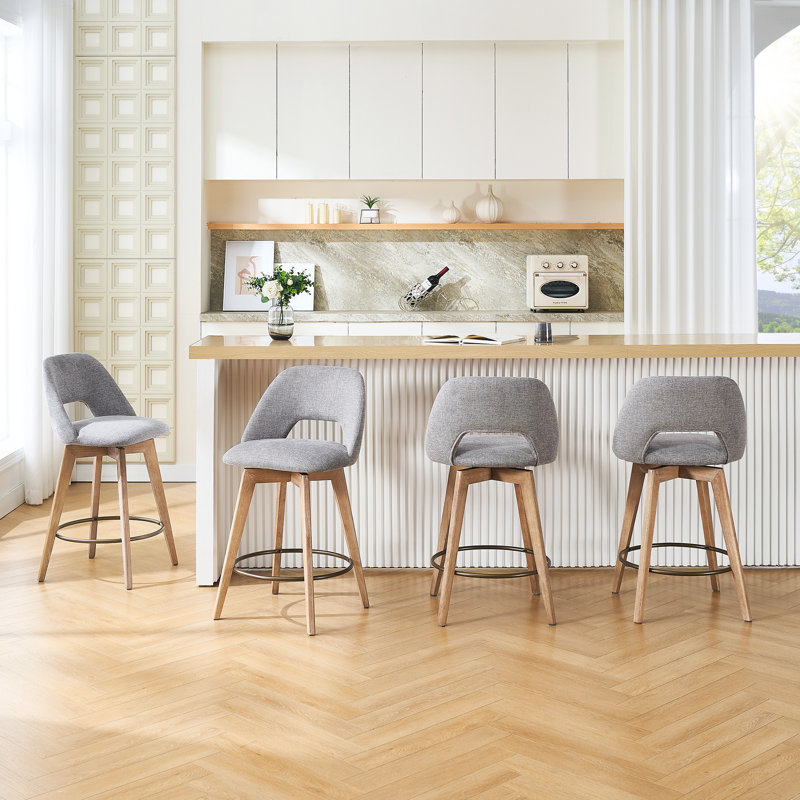 Tabouret de comptoir pivotant 26,8 po Ashwell, Gris
