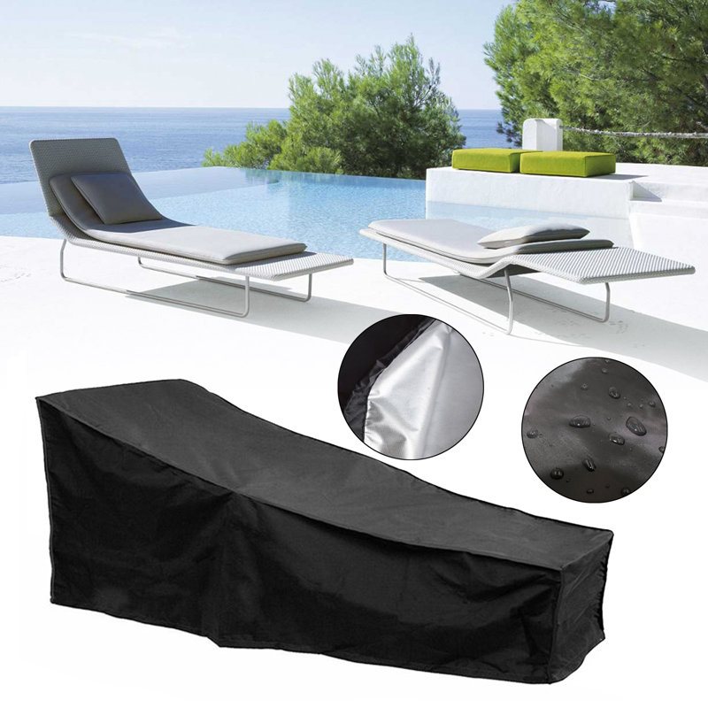 Housse pour chaise longue d'extérieur, Noir
