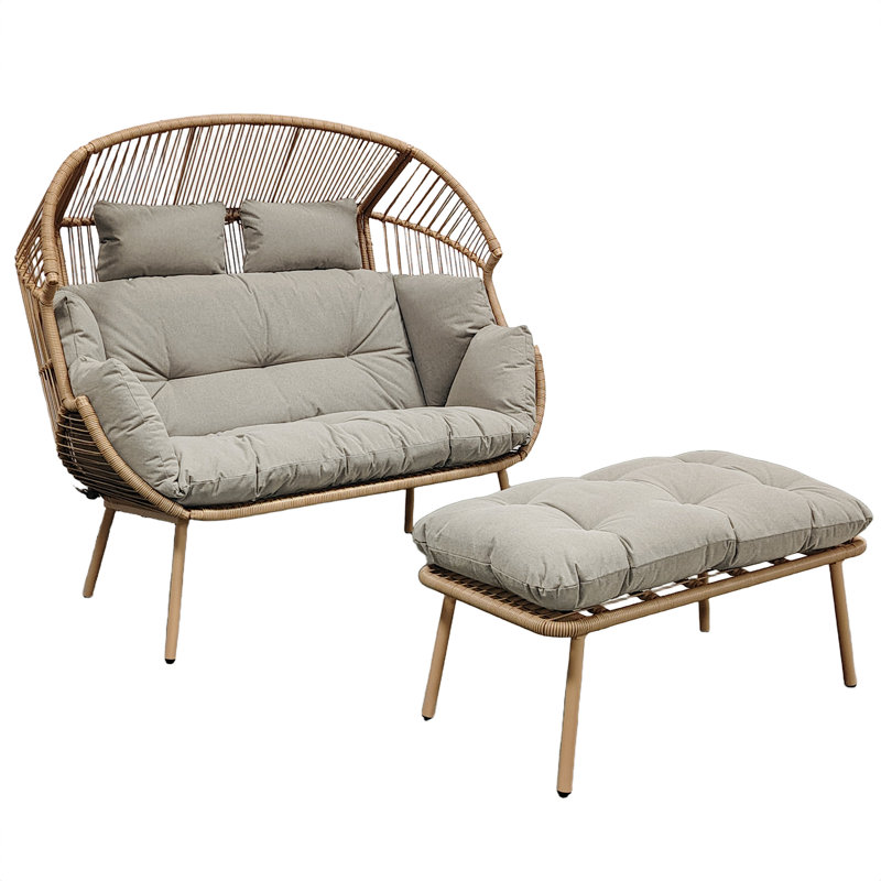 Cocona 2 Seat Standing Egg Chair, Brown