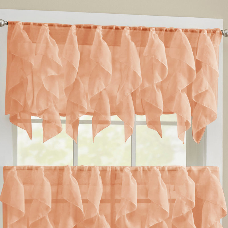Alonza Ruffled Window Valance, Pale Spice