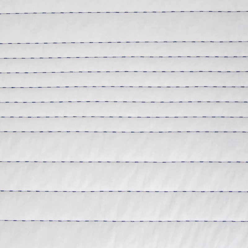 Taie décorative en coton bleu indigo / blanc